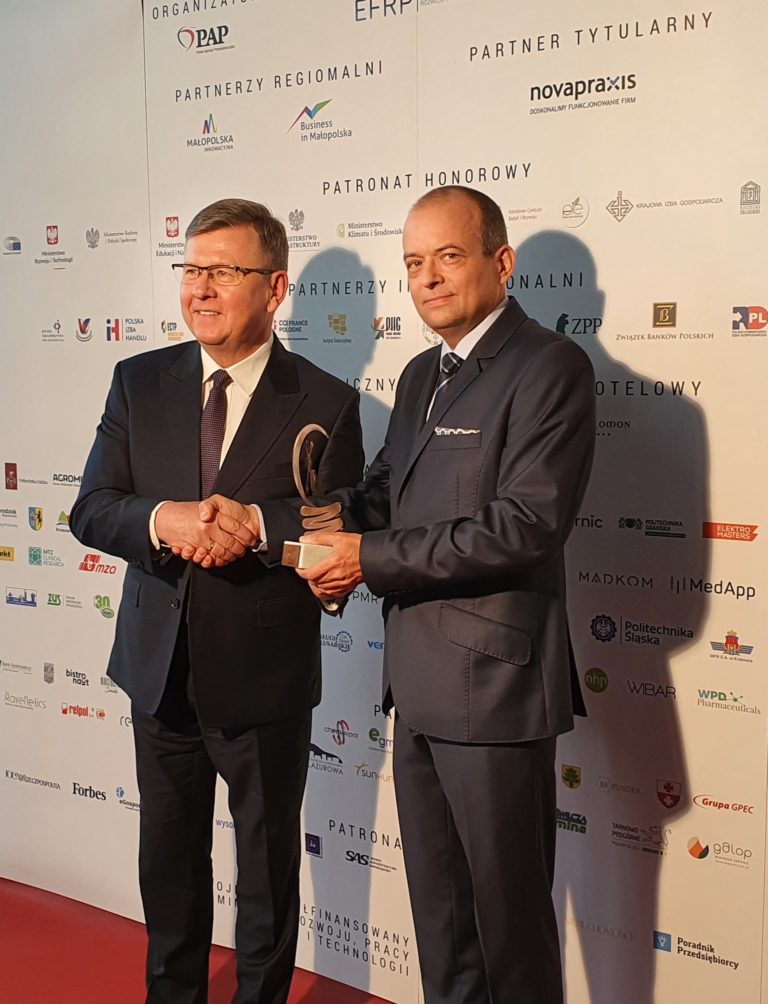 Marcin Stefański, Prezes Zarządu InnoBaltica odbiera Polską Nagrodę Innowacyjności 2020/21